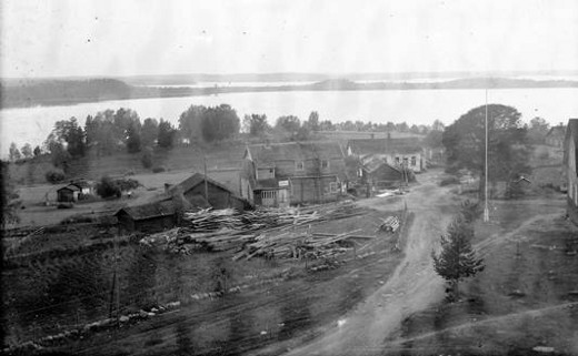 Uuden Yhtymän rakennustarpeita Lemin kirkonmäellä 1938. Kuva Anton Taipale.