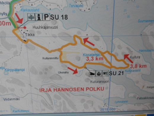 Irja Hannosen polulle pääsee valtatie 13:lta erkanevalta Karkauksentieltä.
