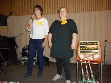Avauspuheen pitivät juhlan organisaattorit Sari Lind (vas.) ja Niina Orre.